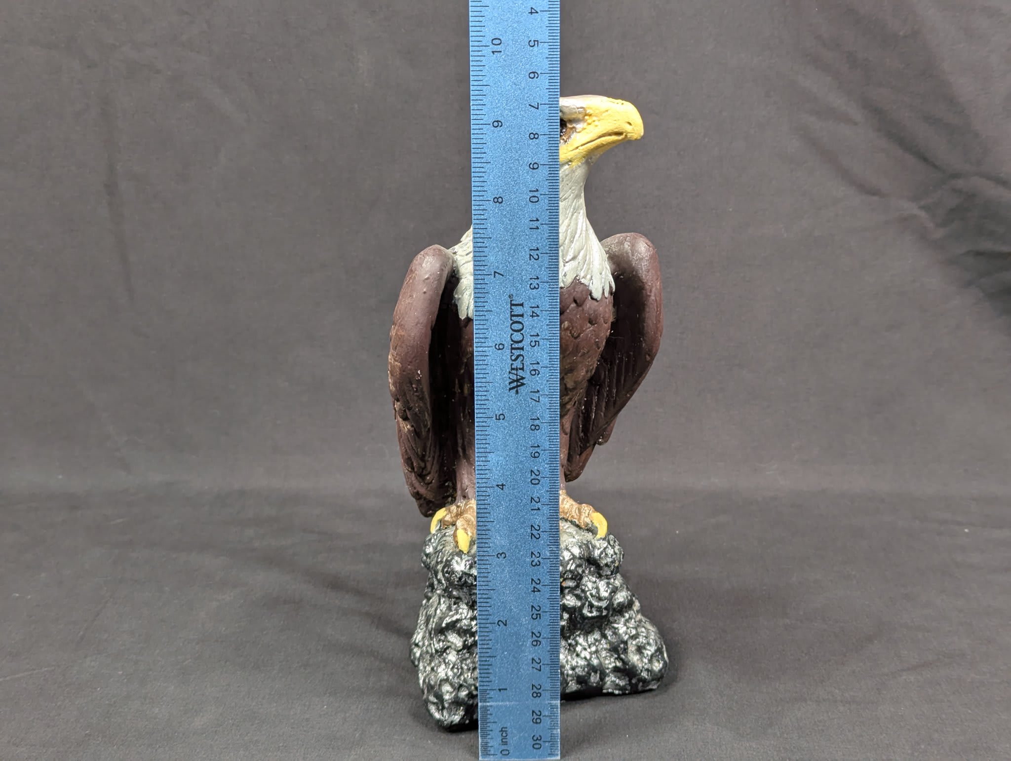 Vintage Hand-Painted Bald Eagle Statue Chalkware Plaster 10.5 Inch Tall Figurine - Image 8
