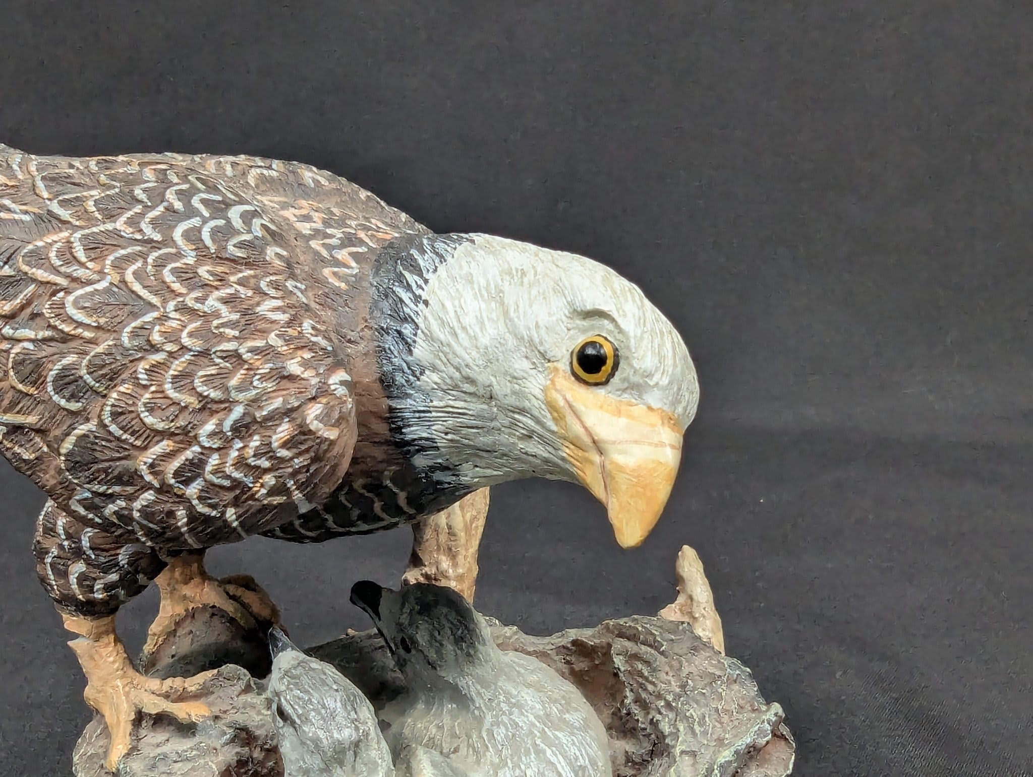 Vintage Bald Eagle Family Figurine Hand Painted Resin Nest Sculpture 4.5 Inches - Image 7