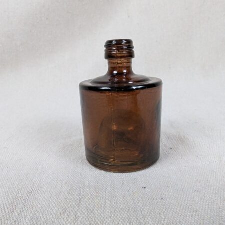 Vintage Amber Glass Apothecary Bottle 2.5 Inch Small Medicine Chemical Jar Good