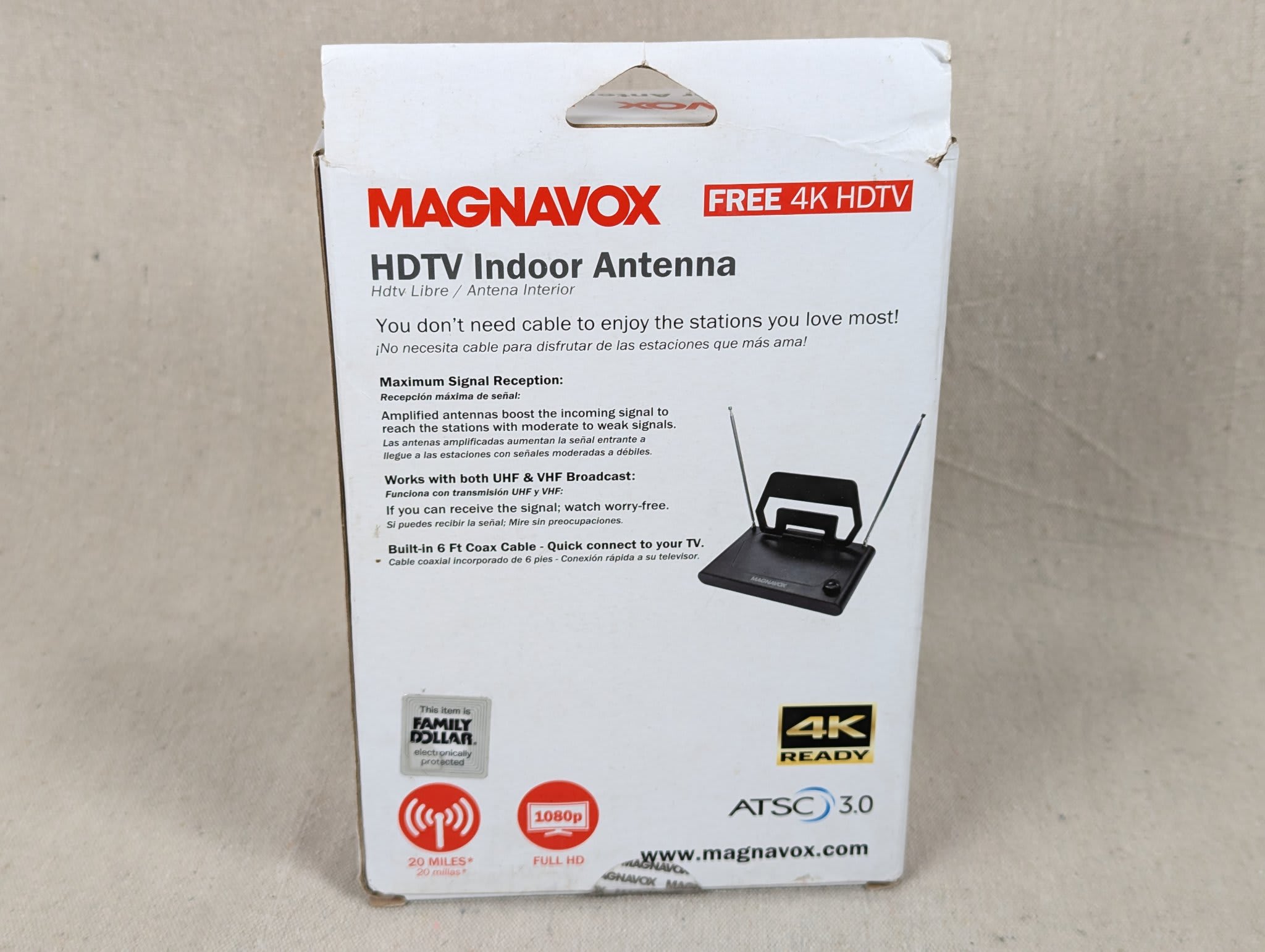Magnavox HDTV Indoor Antenna Model MC346 4K Ready ATSC 3.0 Support New Open Box - Image 4