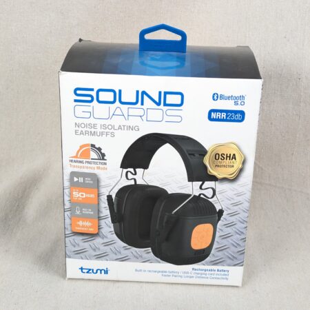 Tzumi Sound Guards Bluetooth Noise Isolating Earmuffs Model 8445 NRR 23dB USB-C