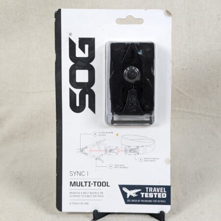 SOG Sync I Multi-Tool Hardcased Black Finish 9 Tools Belt Buckle Pack Clip TSA