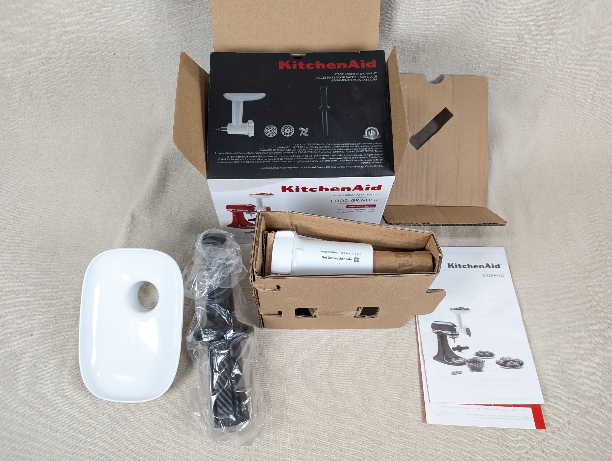 KitchenAid Food Grinder Attachment Model KSMFGA Stand Mixer Accessory New Ope... - Image 12