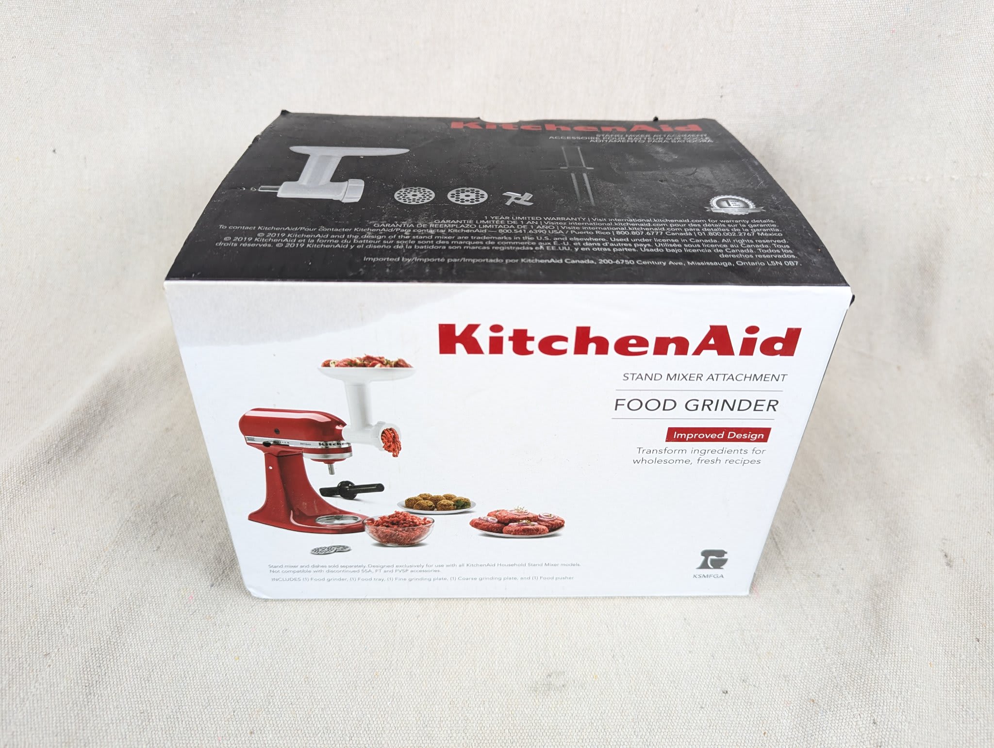 KitchenAid Food Grinder Attachment Model KSMFGA Stand Mixer Accessory New Ope...