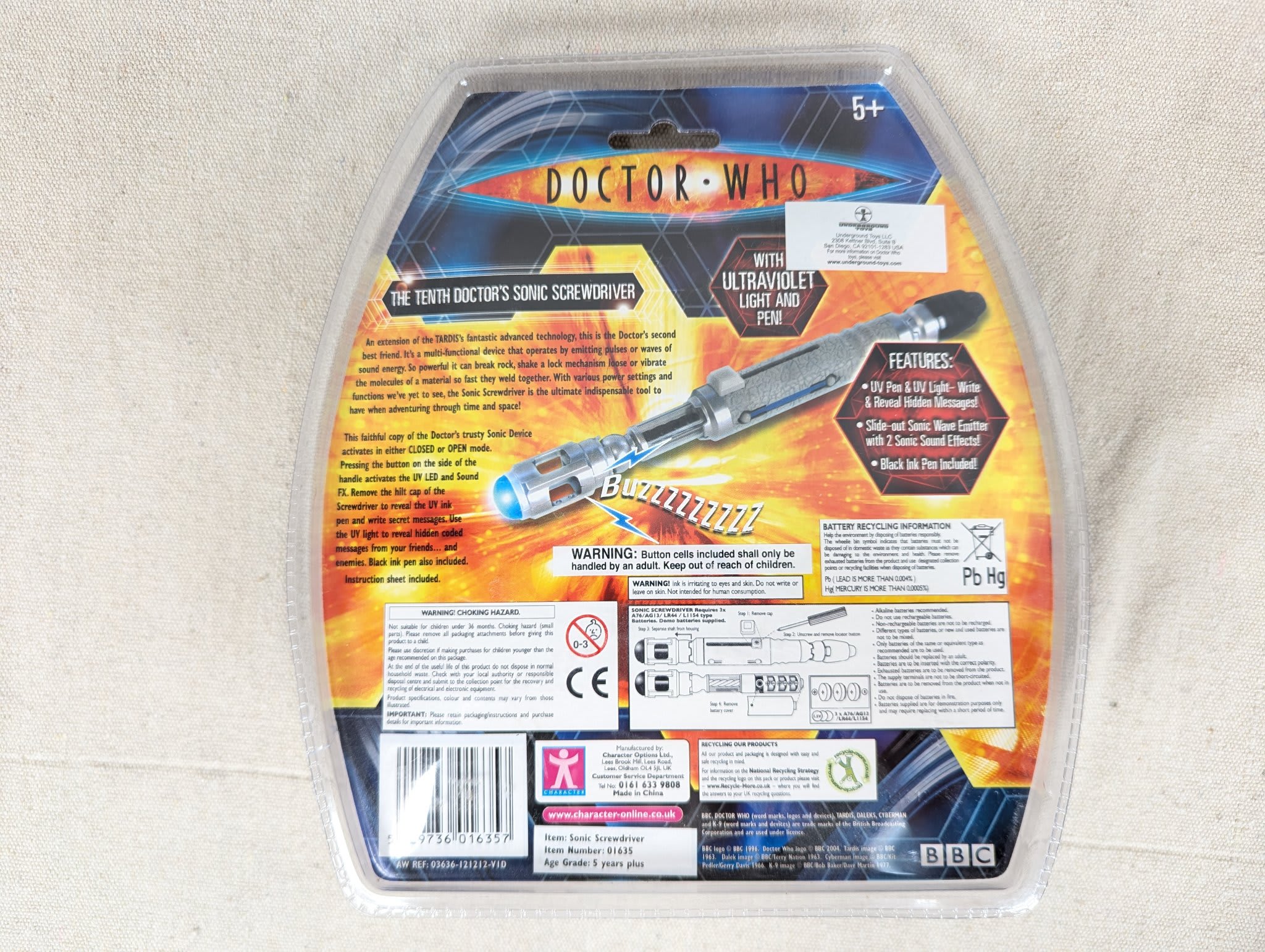 Character Options Doctor Who Tenth Doctor Sonic Screwdriver Limited Edition New - Image 6