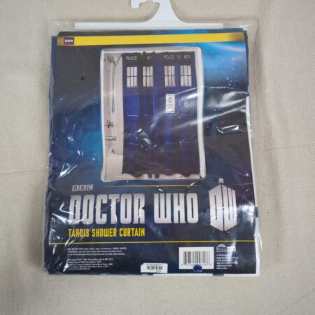 ThinkGeek Doctor Who TARDIS Shower Curtain 2013 Official Licensed New in Package