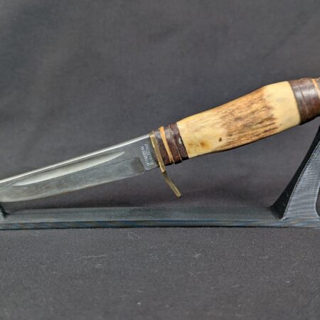 Vintage Olsen Knife Co. Fixed Blade Hunting Knife Stag Handle Solingen Germany