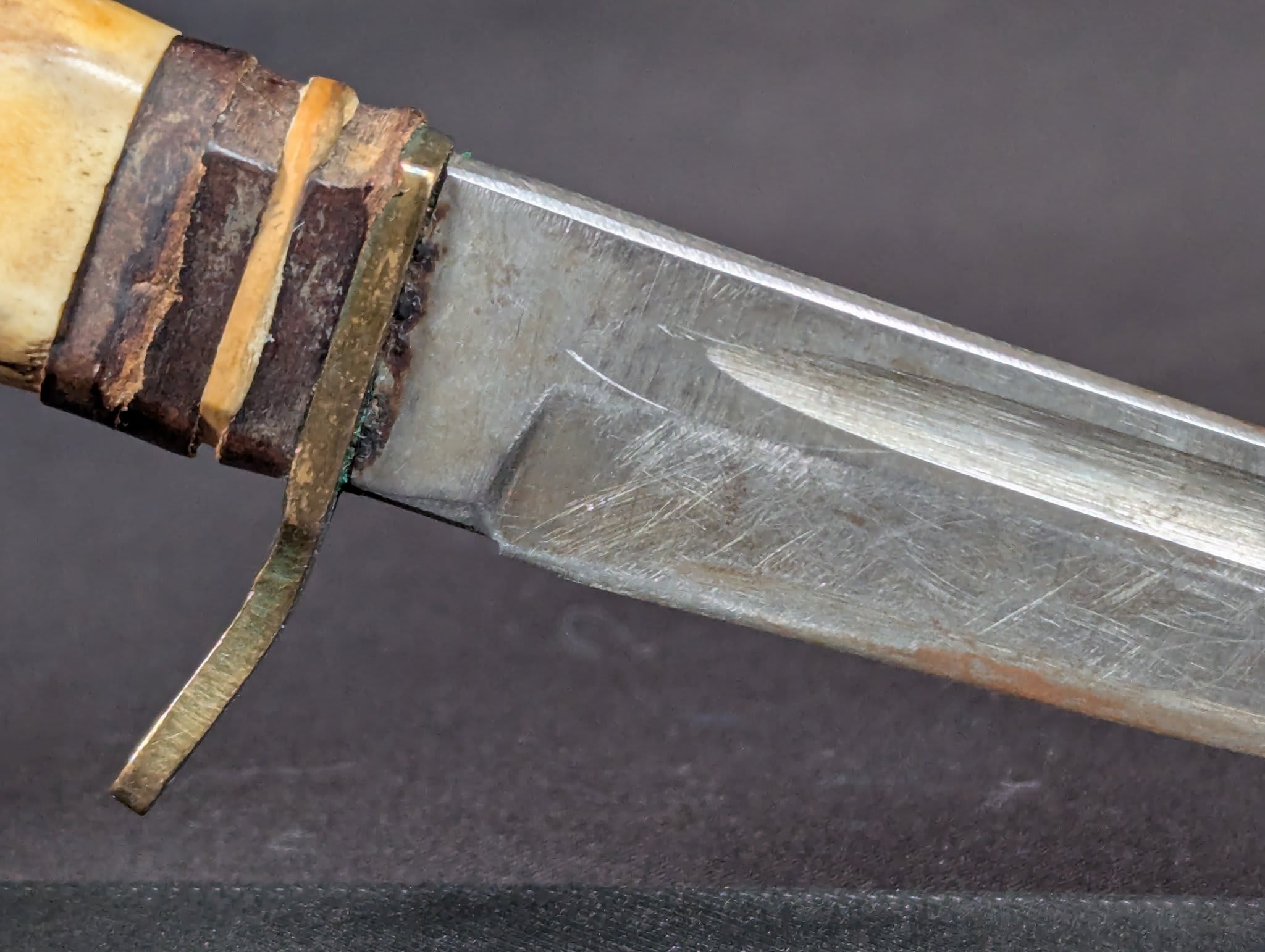 Vintage Olsen Knife Co. Fixed Blade Hunting Knife Stag Handle Solingen Germany - Image 9