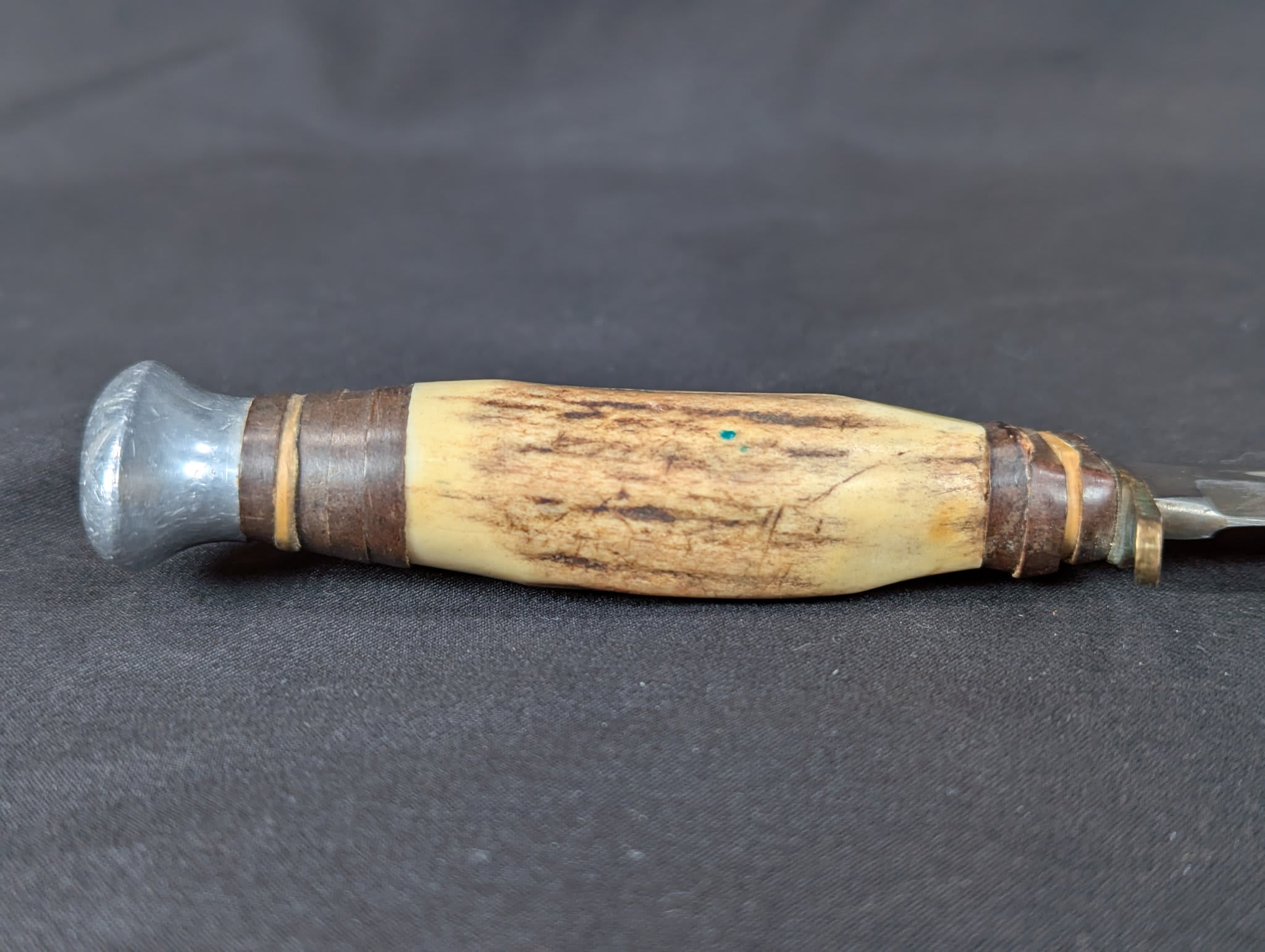 Vintage Olsen Knife Co. Fixed Blade Hunting Knife Stag Handle Solingen Germany - Image 12