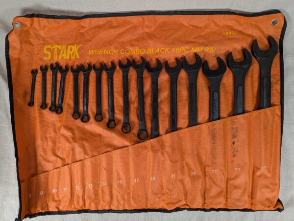 1000058208_jdc43Y_ocbl3b.jpg Stark 16-Piece Metric Combination Wrench Set Model 18802 Black Oxide Finish Tool