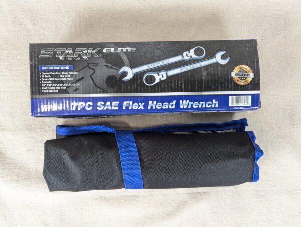 Stark Elite 7-Piece SAE Flex-Head Ratcheting Wrench Set Model 18704 New Condi...