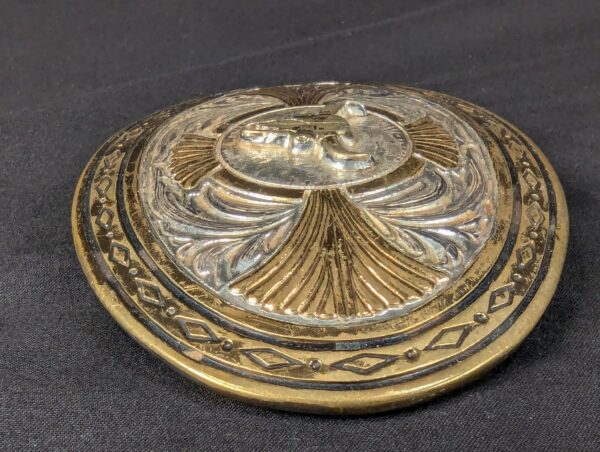 1000058621_BoornQ_xs6nvc.jpg Award Design Medals Vintage Western Bull Skull Belt Buckle Silver Plated Gold...
