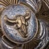 1000058623_BSgbPu_ctrk28.jpg Award Design Medals Vintage Western Bull Skull Belt Buckle Silver Plated Gold...