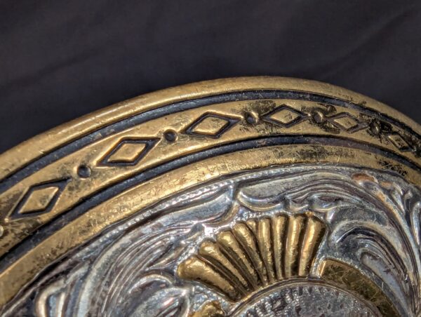 1000058625_k6SJkc_xebipf.jpg Award Design Medals Vintage Western Bull Skull Belt Buckle Silver Plated Gold...