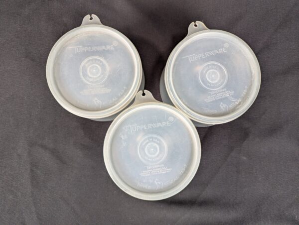 Vintage Tupperware Pedestal Dessert Sherbet Bowls with Lids Set of 3 Mid-Century