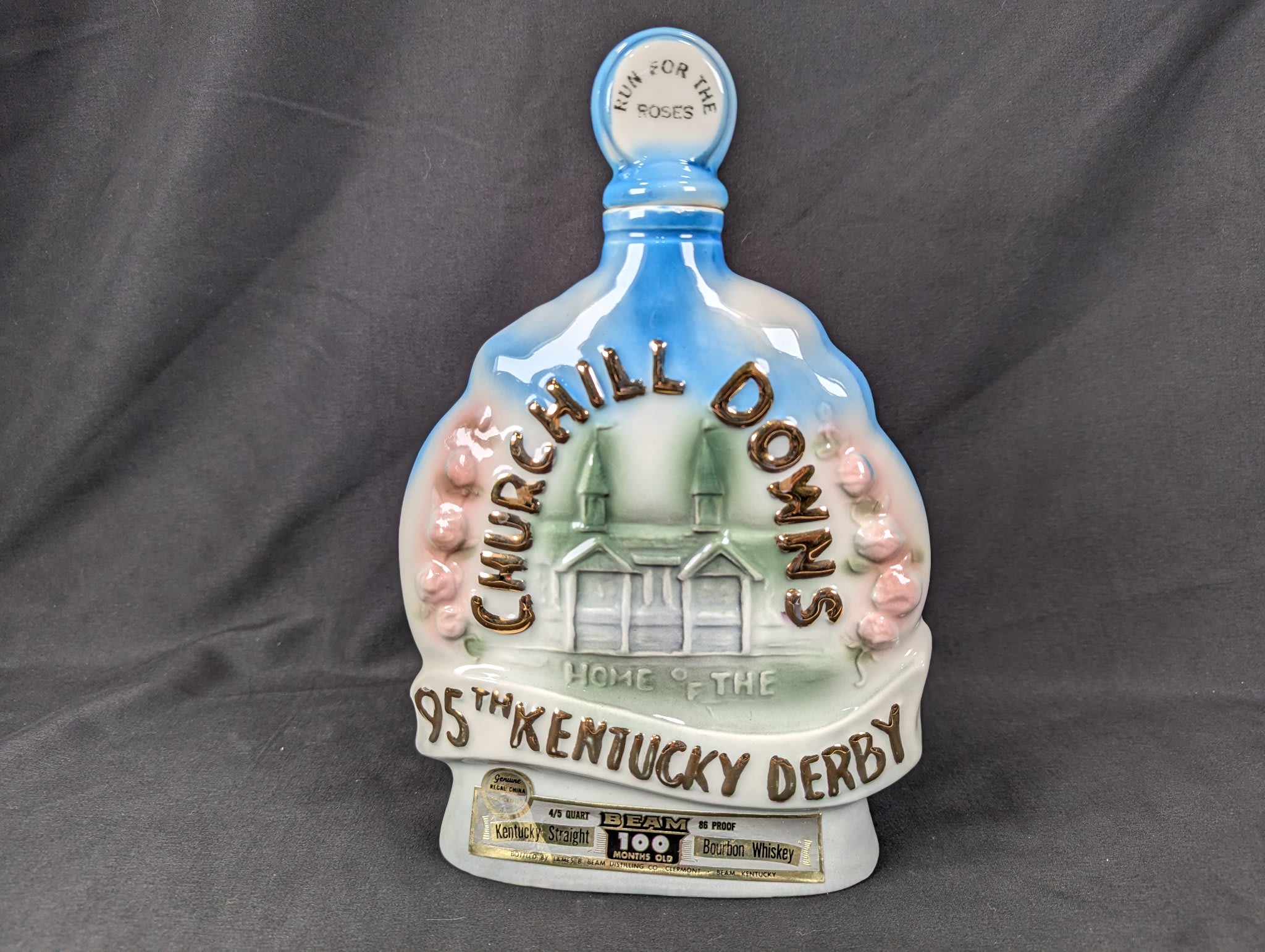 James B. Beam Distilling Co. 1969 Kentucky Derby Churchill Downs Ceramic Deca...