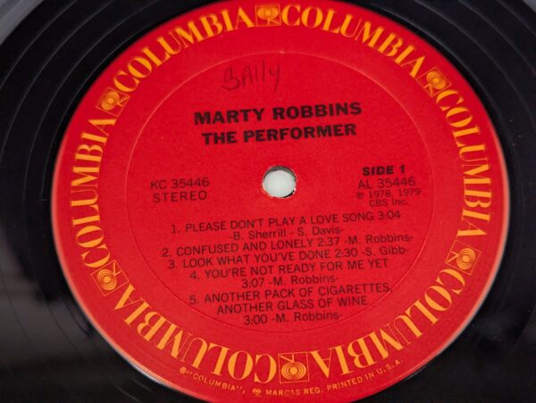 Marty Robbins The Performer 12-inch Vinyl LP Record 1979 Columbia KC 35446 Music