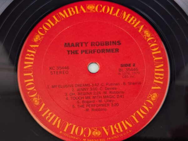 Marty Robbins The Performer 12-inch Vinyl LP Record 1979 Columbia KC 35446 Music