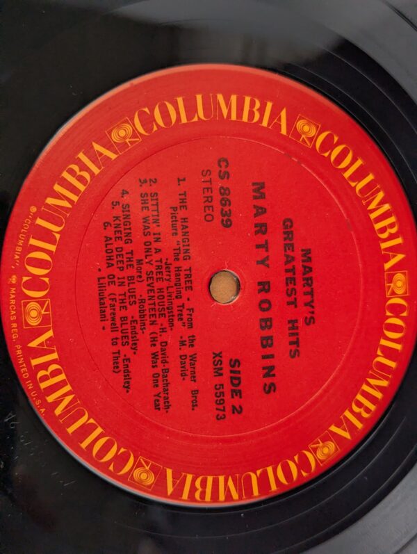 Marty Robbins Marty's Greatest Hits Vinyl LP Record Columbia CS 8639 Vintage ...