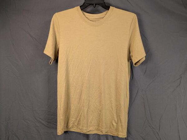 Outlier NYC Merino Wool Crew Neck T-Shirt Men's Size Large Tan Khaki Mustard ...