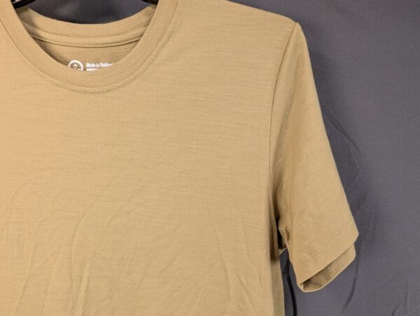 Outlier NYC Merino Wool Crew Neck T-Shirt Men's Size Large Tan Khaki Mustard ...