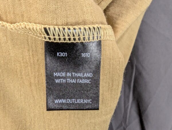 Outlier NYC Merino Wool Crew Neck T-Shirt Men's Size Large Tan Khaki Mustard ...