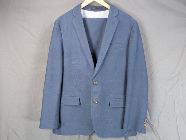 J.Crew Ludlow Suit Set Mens Blue Textured Blazer 41R Trousers 34x32 Italian F...