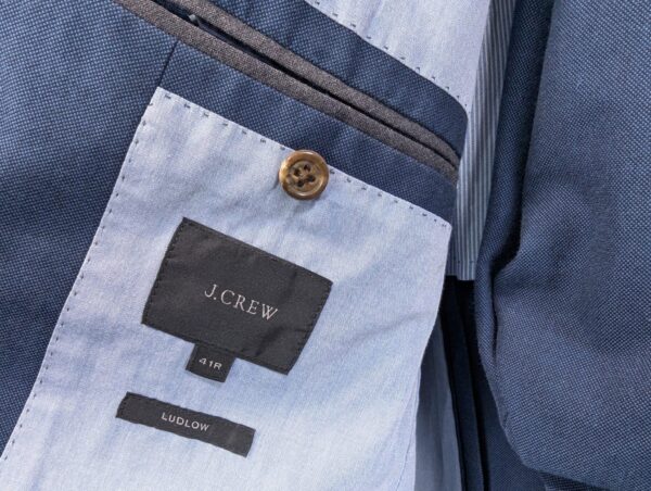J.Crew Ludlow Suit Set Mens Blue Textured Blazer 41R Trousers 34x32 Italian F...
