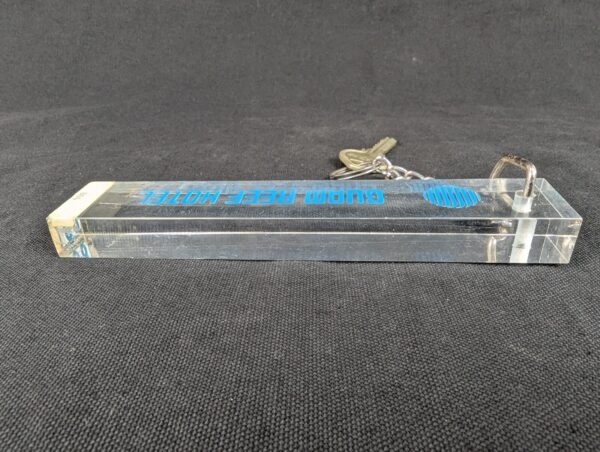 Vintage Guam Reef Hotel Room Key and Acrylic Keychain Tumon Bay Travel Souvenir