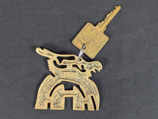 Vintage Holiday Inn Hotel Room Key with Brass Keychain Number 1200 Dallas Air...
