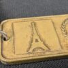 Paris Sheraton Hotel Metal Room Key and Brass Fob 19 rue du Commandant Mouchotte