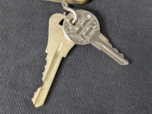 Paris Sheraton Hotel Metal Room Key and Brass Fob 19 rue du Commandant Mouchotte