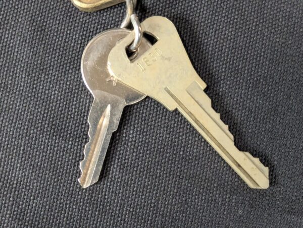 Paris Sheraton Hotel Metal Room Key and Brass Fob 19 rue du Commandant Mouchotte
