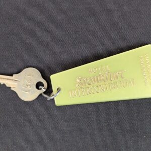 Vintage InterContinental Hotel Frankfurt Room Key Fob 1251 West Germany Green...