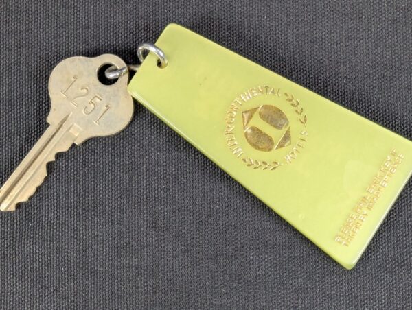 Vintage InterContinental Hotel Frankfurt Room Key Fob 1251 West Germany Green...