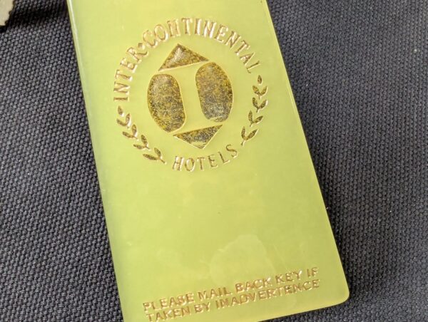 Vintage InterContinental Hotel Frankfurt Room Key Fob 1251 West Germany Green...