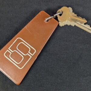 Vintage Hotel Room Key and Fob Set Sydney Australia Brown Tag R.B. Davies 3515