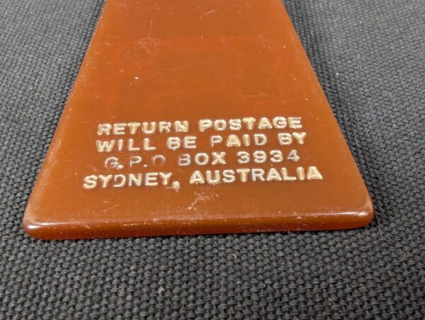 Vintage Hotel Room Key and Fob Set Sydney Australia Brown Tag R.B. Davies 3515