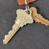 Vintage Hotel Room Key and Fob Set Sydney Australia Brown Tag R.B. Davies 3515