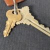 Vintage Hotel Room Key and Fob Set Sydney Australia Brown Tag R.B. Davies 3515