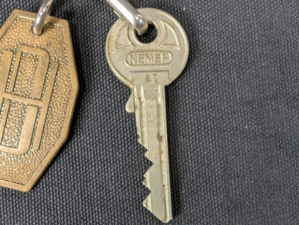 Vintage NEMEF Hotel Room Key and Brass Fob 327 Dusseldorf Hilton Collectible ...