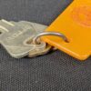 Vintage Guam Hilton Hotel Room Key and Plastic Tag Set 739 Orange Silver Brass
