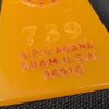 Vintage Guam Hilton Hotel Room Key and Plastic Tag Set 739 Orange Silver Brass