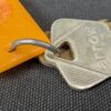 Vintage Guam Hilton Hotel Room Key and Plastic Tag Set 739 Orange Silver Brass