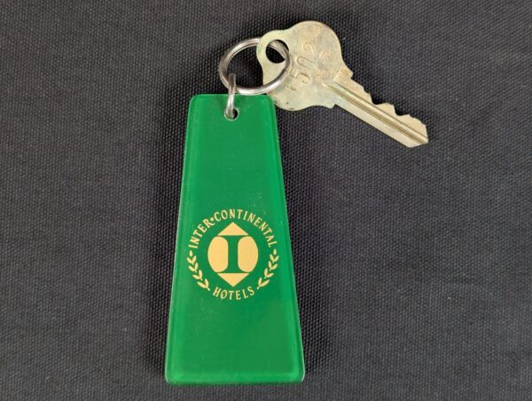 Inter-Continental Hotels Rio Brasil Vintage Metal Key and Acrylic Keychain 1502