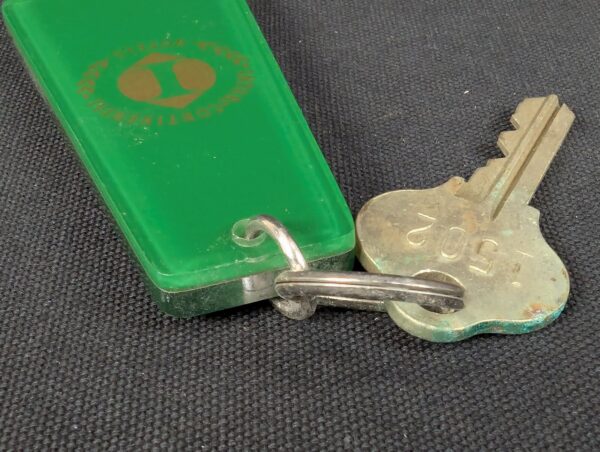 Inter-Continental Hotels Rio Brasil Vintage Metal Key and Acrylic Keychain 1502