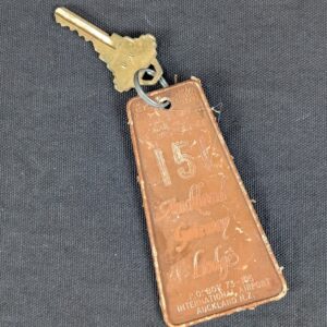 Auckland Gateway Lodge Hotel Room Key and Plastic Fob 151 Vintage Souvenir Brown