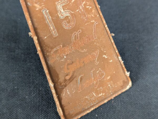 Auckland Gateway Lodge Hotel Room Key and Plastic Fob 151 Vintage Souvenir Brown
