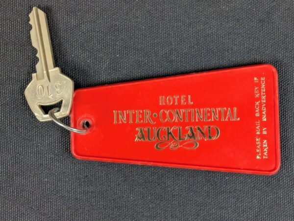 Vintage Hotel Inter-Continental Auckland Room Key 310 Red Plastic Fob Permark