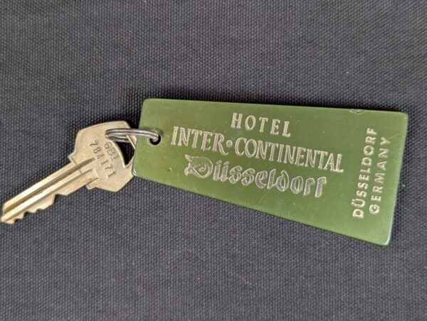 Vintage Inter-Continental Hotels Room Key and Fob Dusseldorf Germany 784171 325